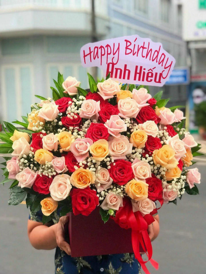 Mẫu hoa sinh nhật tại shop hoa tươi huyện Cầu Ngang, tỉnh Trà Vinh 