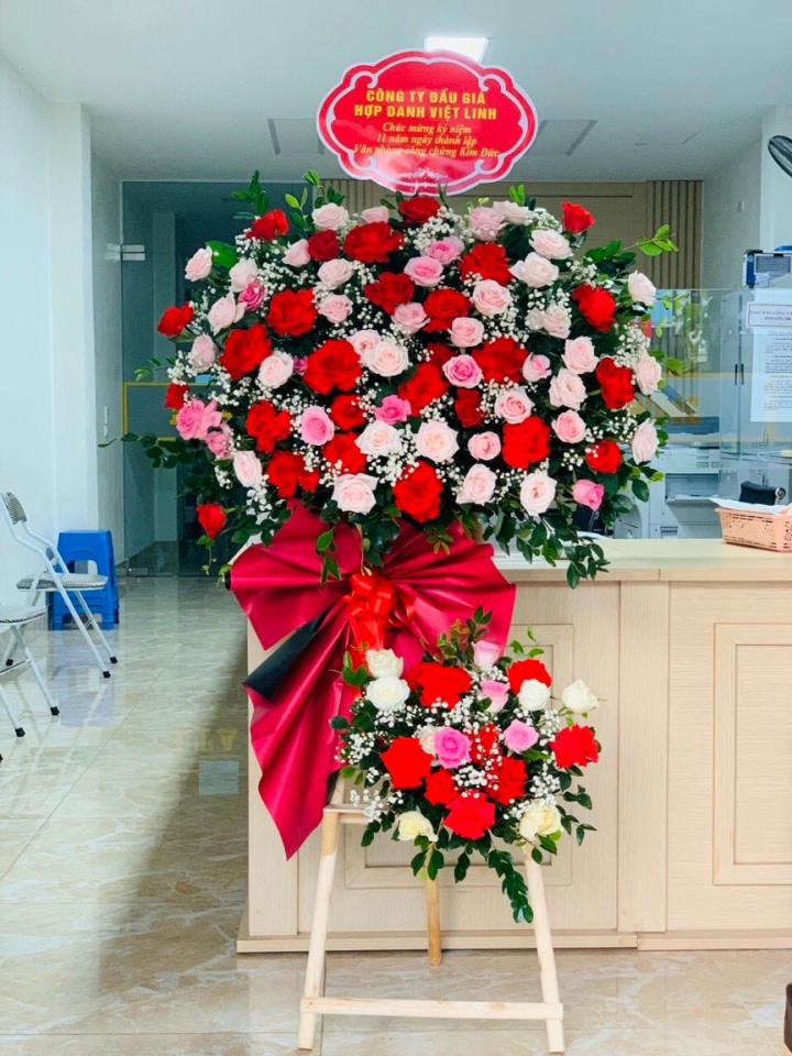 Mẫu hoa khai trương hồng phát tại shop hoa tươi huyện Chợ Mới, tỉnh Bến Tre