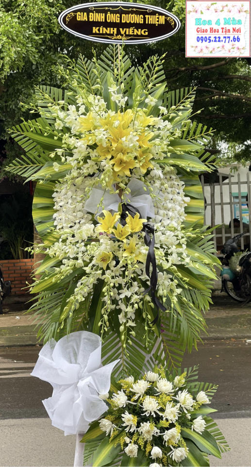 Mẫu hoa chia buồn phổ biến tại điện hoa Huyện Thanh Bình, Đồng Tháp