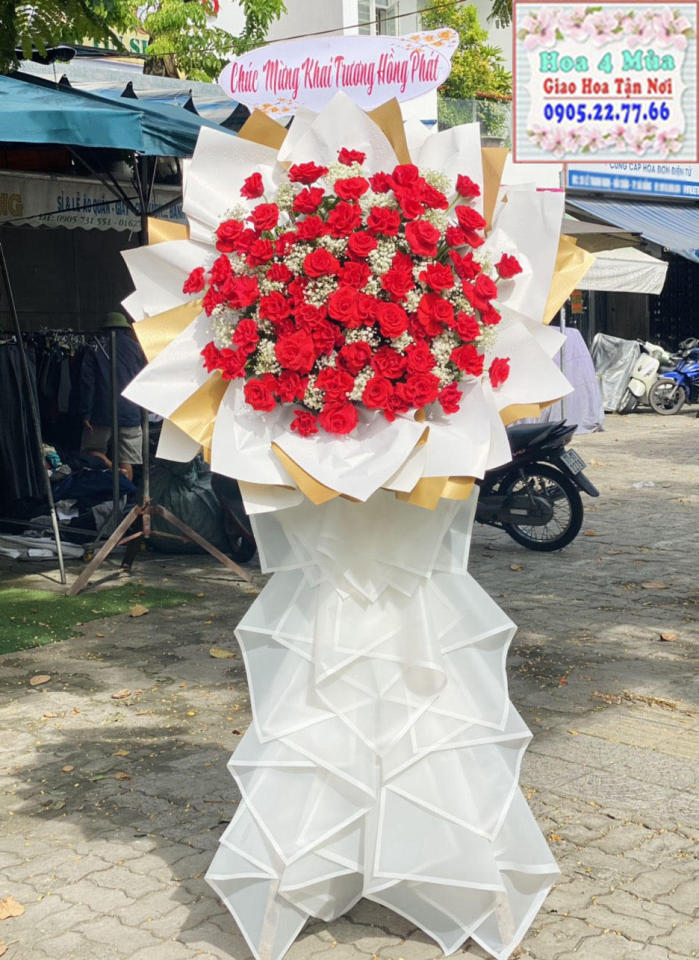 Mẫu hoa khai trương tại shop hoa tươi huyện Càng Long, tỉnh Trà Vinh 